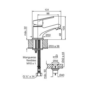 MONOCOMANDO PARA LAVATORIO FV COMPACTA CROMO