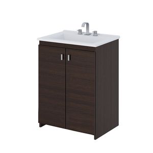 VANITORY DE PIE CON MESADA 3 ORIFICIOS 50 CM WENGUE ECO SCHNEIDER