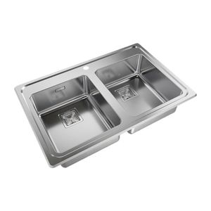 BACHA DOBLE QUADRA Q84A PARA DOSIFICADOR 83,8 X 55,9 X 17,5 ACERO 304 JOHNSON