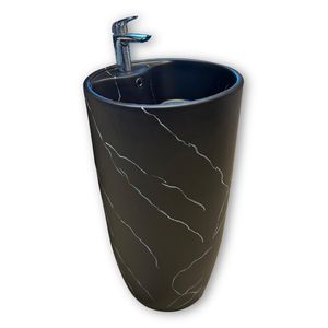 BACHA PEDESTAL MURA COD: 309SPB 45 X 45 X 83  STONE BLACK