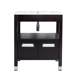 VANITORY CAMPI DOMUS 70 CM WENGUE C/MESADA PORC. BCA 1 ORIFICIOS