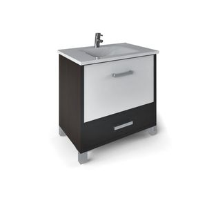 VANITORY WATERVAN  DUNA 50 CM PIE WENGUE/ BCO C/ MESADA LOSA SANITARIA 3 AG