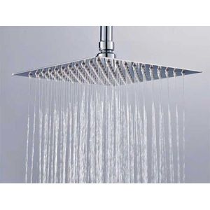 DUCHÓN CUADRADO CON ESQUINAS REDONDEADAS CROMO 20X20 CM MURA