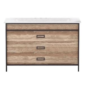 VANITORY CAMPI IRON 100 CM ROBLE CON MESADA 3 ORIFICIOS