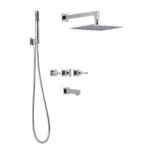 GRIFERIA PEIRANO CASTILLO DOBLE COMANDO PARA DUCHA DE EMPOTRAR (3 FUNCIONES) 80-329 CROMO