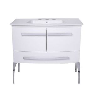 VANITORY CAMPI RONDO 90 CM BLANCO C/MESADA PORC. BCA 3 ORIFICIOS