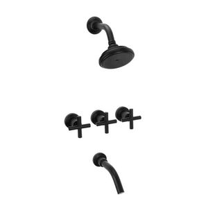 GRIFERÍA PARA DUCHA CON TRANSFERENCIA NEGRO MATE BLACK VELVET PEIRANO