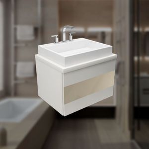 VANITORY SCHNEIDER FUSSION BAJO DE COLGAR 60 CM BLANCO/ CAMEL