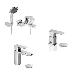 COMBO MONOCOMANDO BAÑERA EXT/ BIDET /LAVATORIO PIAZZA ARQ CROMO