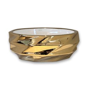 BACHA DE APOYO MURA COD: 041GW 38 X 38 X 13 CM GOLD / WHITE