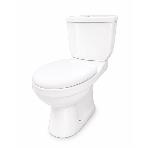 INODORO LARGO DE PIE MURA CHIPRE CON DEPOSITO Y ASIENTO BLANCO 2132