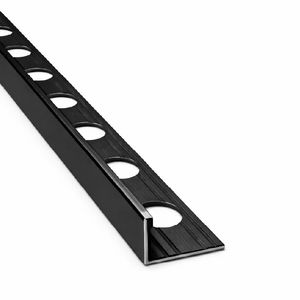 PERFIL MURA LISTEL ALUMINIO MATE BLACK 12MM X 2.5 METROS (1674)