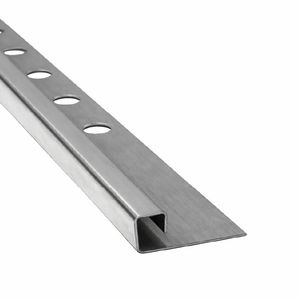PERFIL MURA GUARDACANTO CUADRA DE ACERO INOXIDABLE BRILLANTE 10MM X 2.5 METROS (430/10)