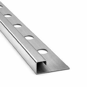 PERFIL MURA GUARDACANTO CUADRA DE ACERO INOXIDABLE BRILLANTE 12MM X 2.5 METROS (1452)