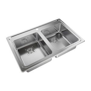 BACHA DOBLE JOHNSON PARA COCINA QUADRA Q084A 83,8 X 55,9 X 17,5