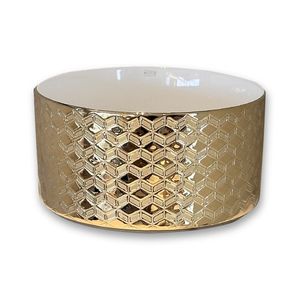 BACHA DE APOYO MURA COD: 035RLGW 36 X 36 X 19 CM GOLD / WHITE